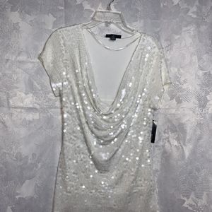 White Sequenced Blouse
